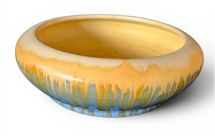 Remued Early series (1934-1941) Blue and Yellow drip glazed large float bowl