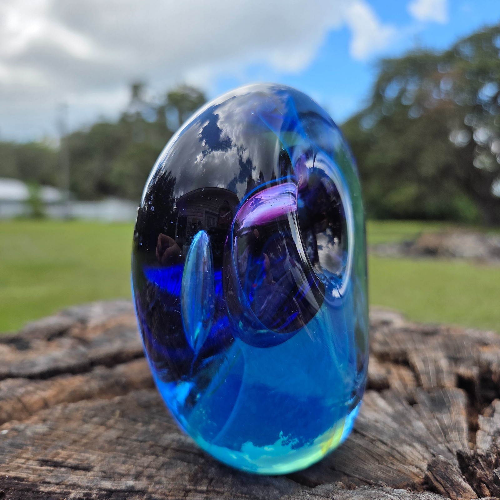Karnig Dabanian Studio Art Glass Sculpture Paperweight Decor Heavy Rare Sign ’81