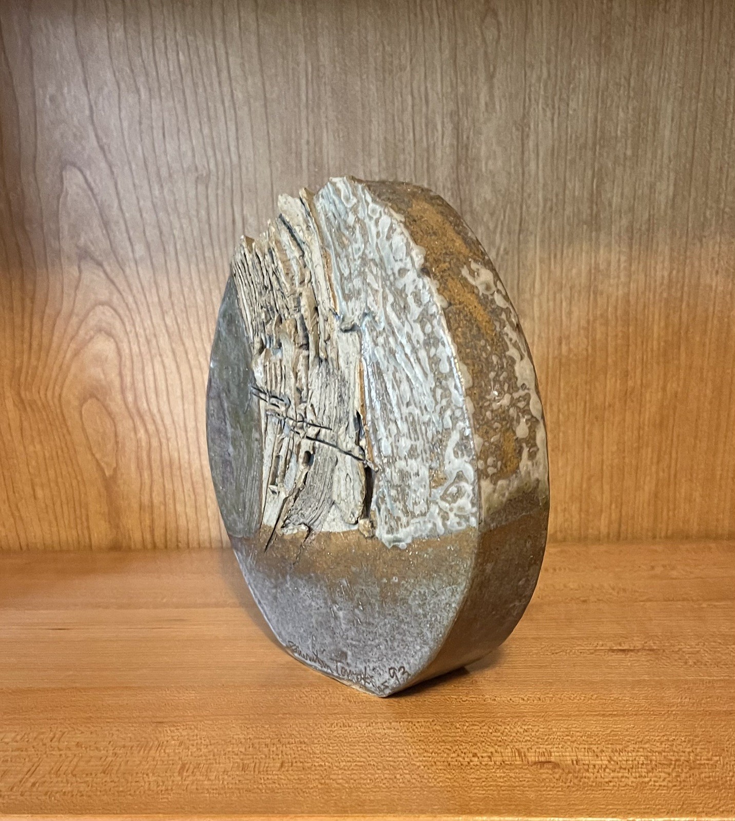 Nelfa Querubin Tompkins Vintage Pottery Vessel Vase Rare Brutalist 1993