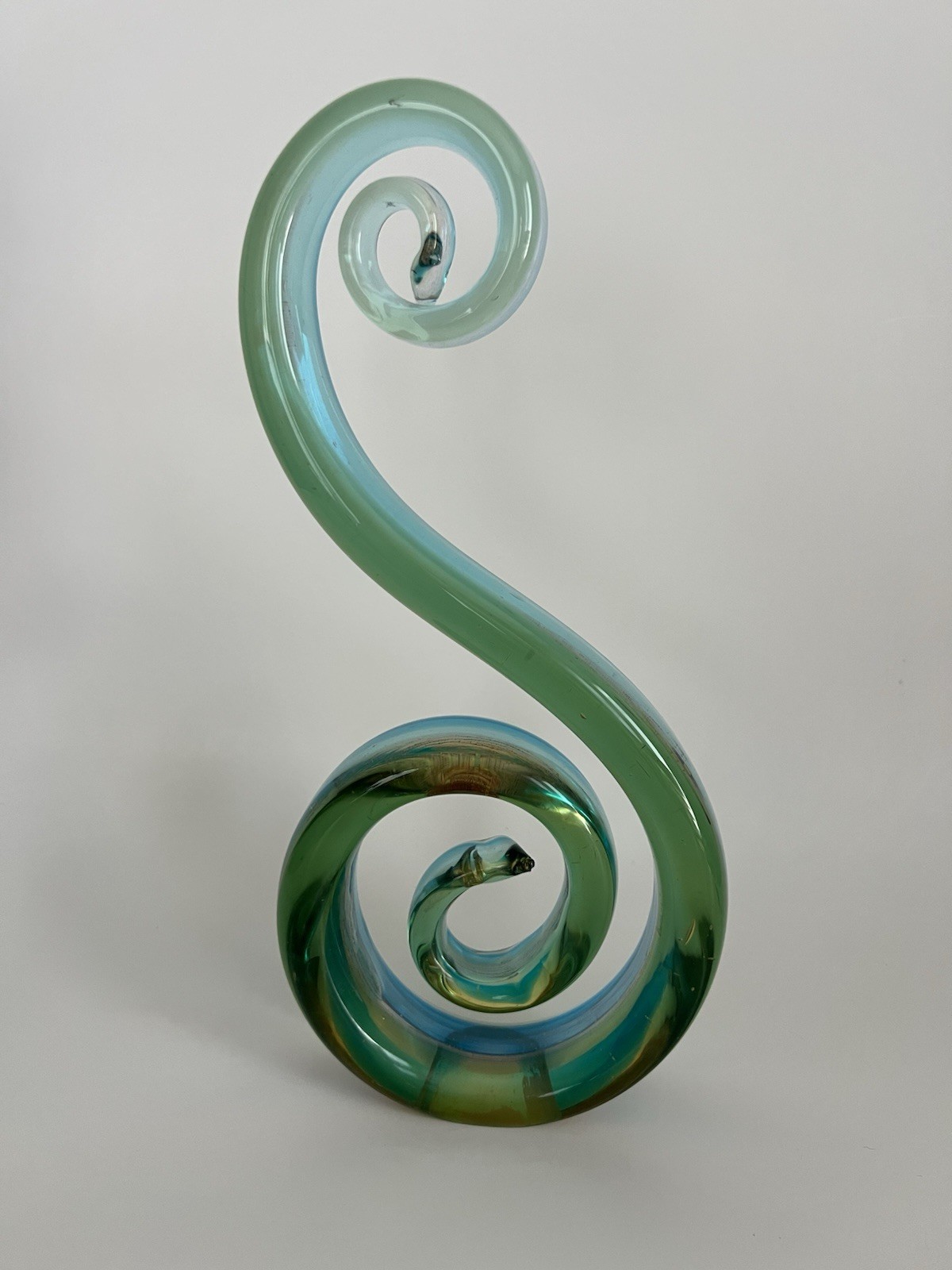Hand Blown Vintage 12″ Murano Art Glass Fused Sculpture Music Treble Clef Note