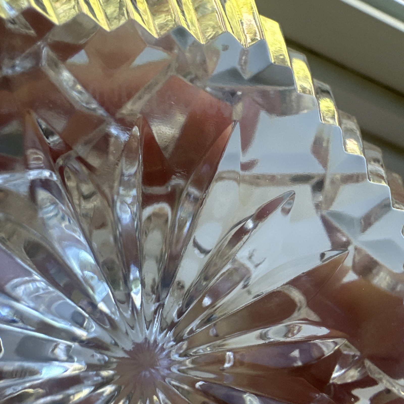 Waterford Crystal Lismore Diamond Paperweight Pyramid 3-1/2″ x 2-3/8 Signed