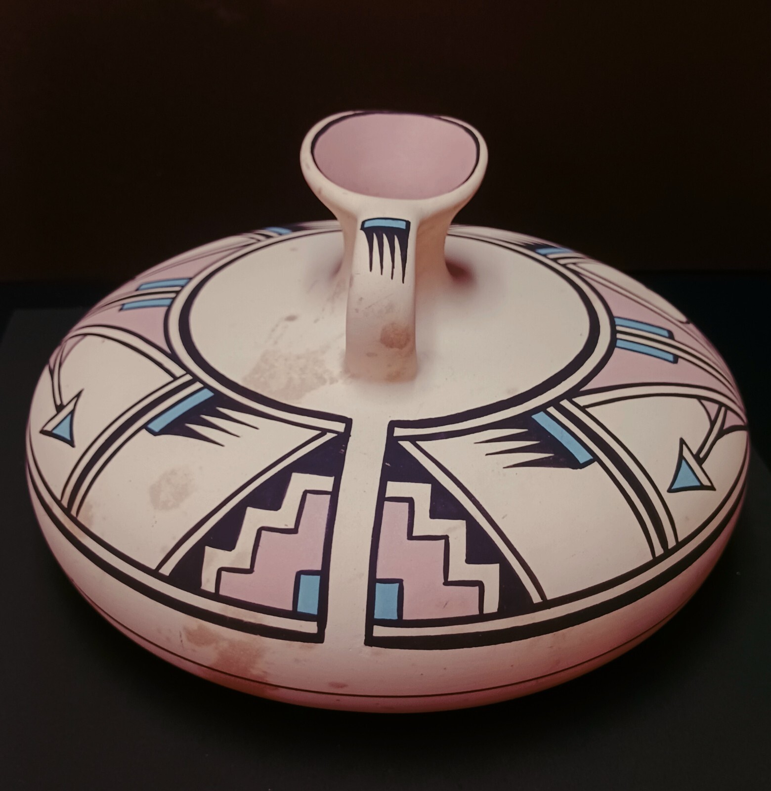Vintage ” Arrows “Hand Painted Stoneware By Desert Pueblo Pottery. Unusual Piece