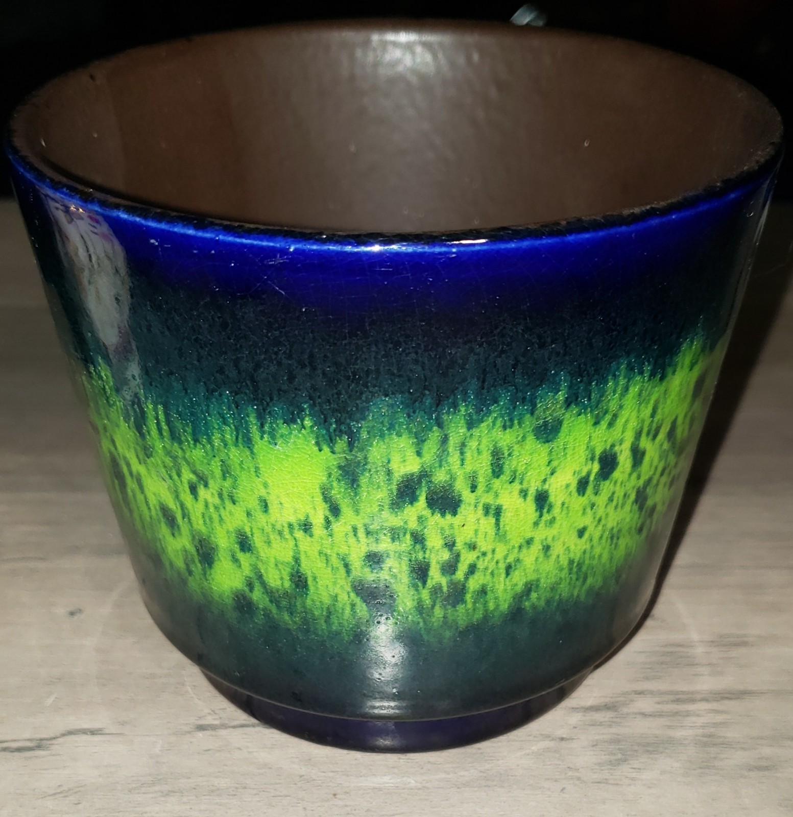 Vintage Scheurich West Germany Blue & Green Planter 806-12
