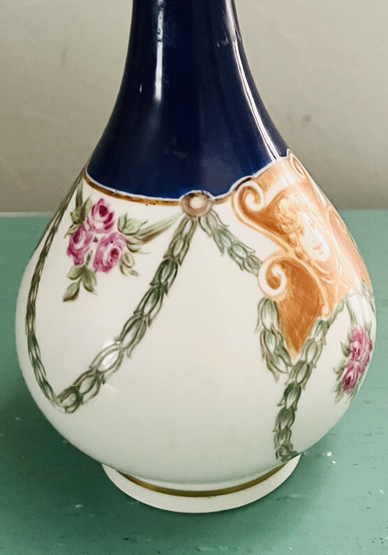 Unique Antique? KPM Blue Berlin Porcelain Vase Hand Painted Gilded HR