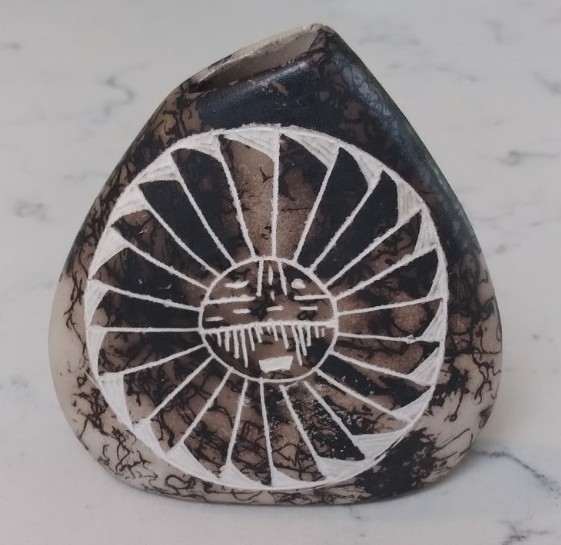 Vintage Navajo Horse Hair Miniature Pottery Vase Signed Approx. 3″ x 3″ READ