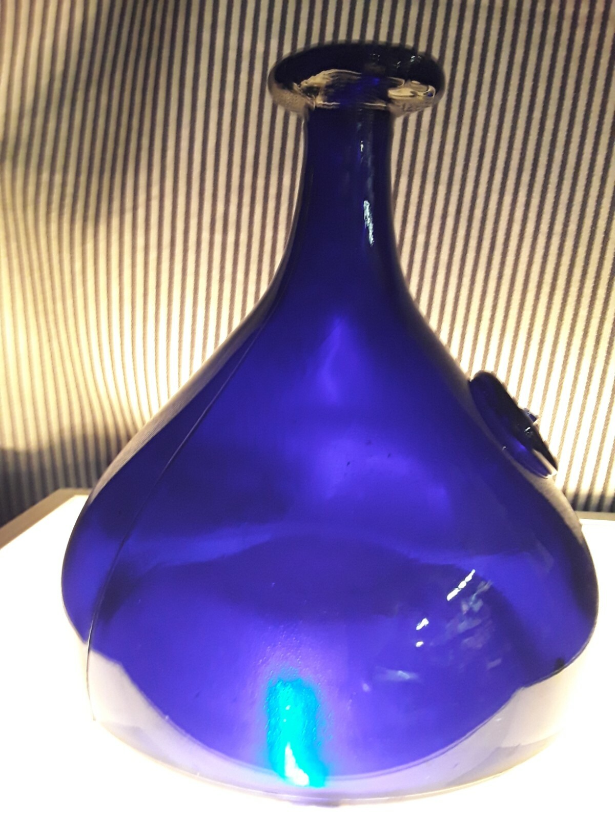 HOLMEGAARD DENMARK KASTRUP TAG BLUE FAT VIKING ART GLASS DECANTER BOTTLE WINTHER
