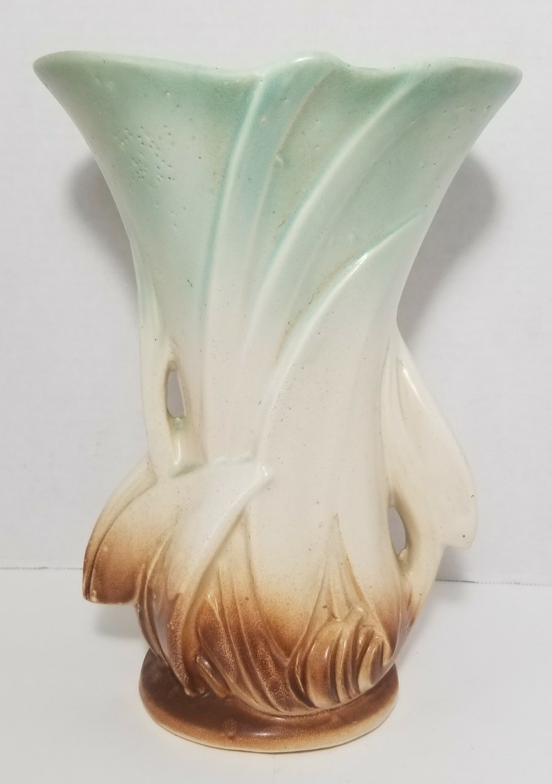 Vintage McCoy Pottery Arrow Leaf Vase 10″ Tri Color