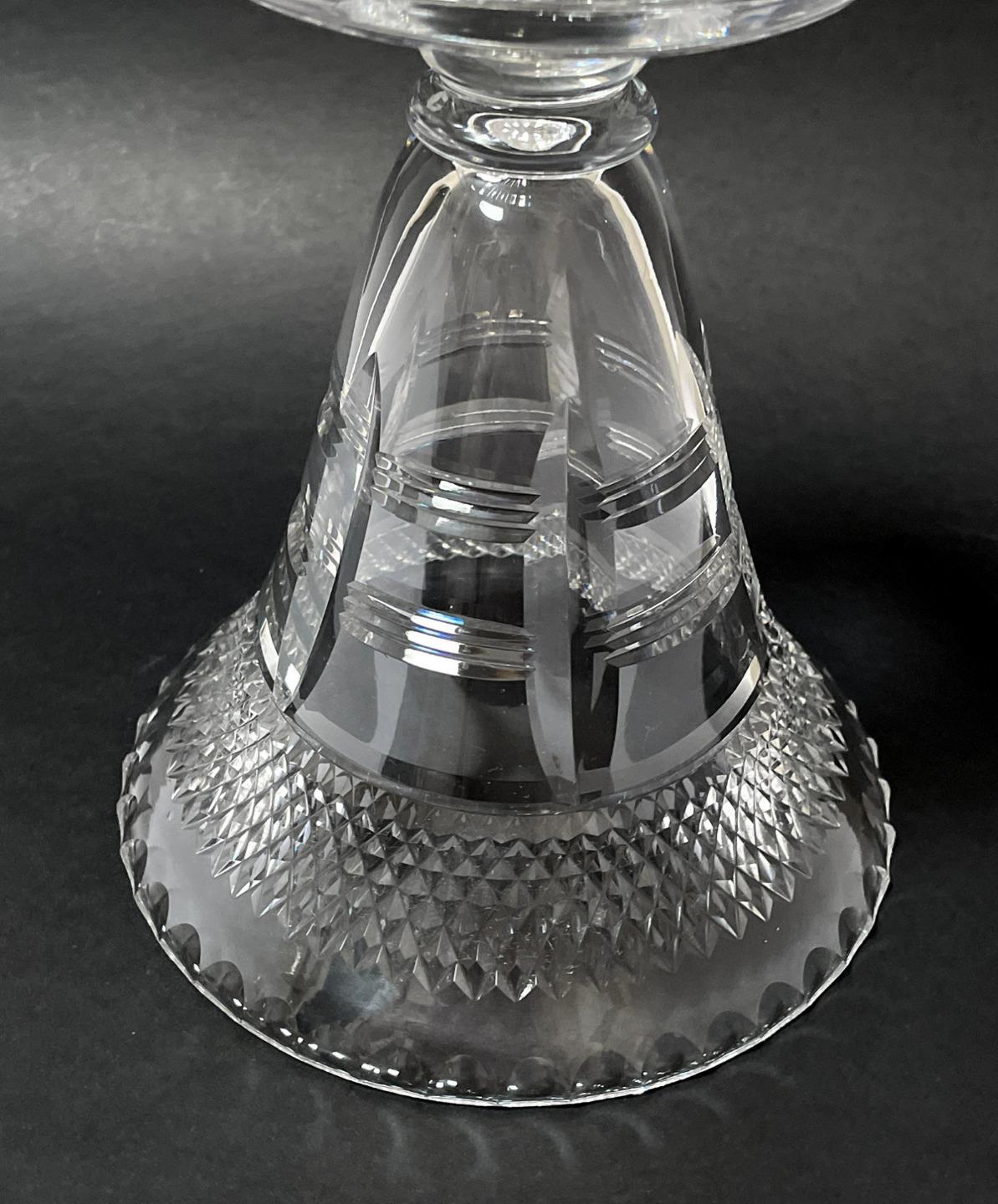 VINTAGE STOURBRIDGE GLASS Co CUT CRYSTAL VASE ART DECO SIGNED
