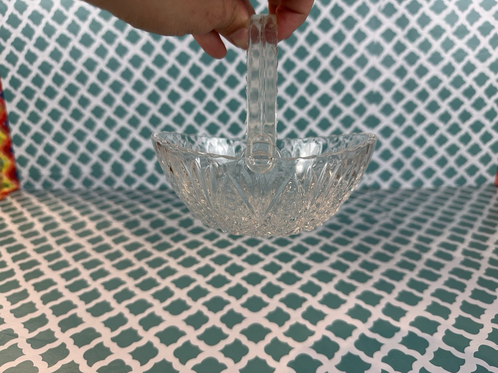 Decorative Glass Basket Candy Dish