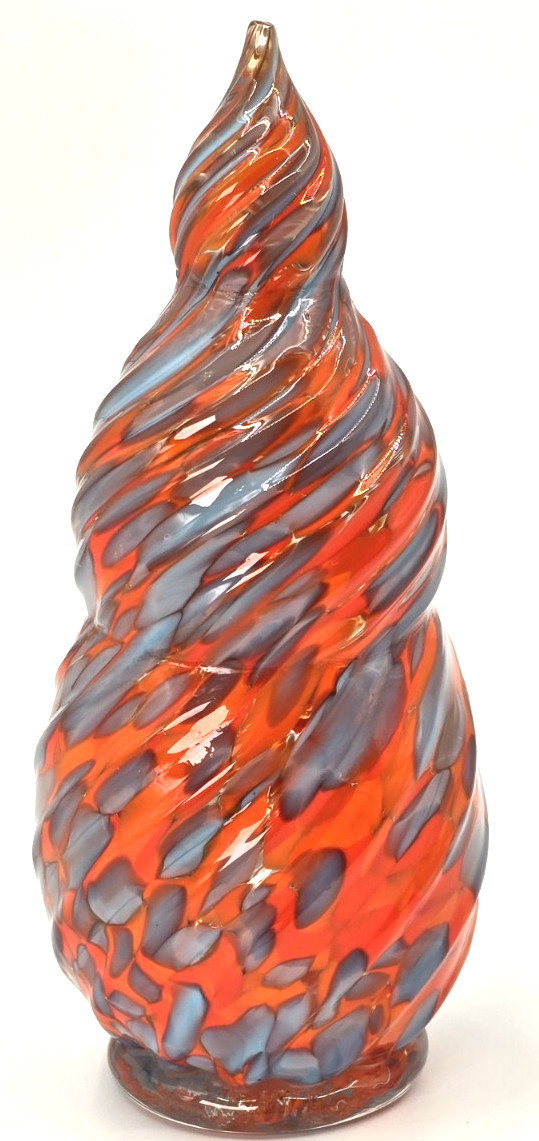 Hand Blown Art Glass Sculpture Swirls 6.5″ Tall Collectible Figurine Decor
