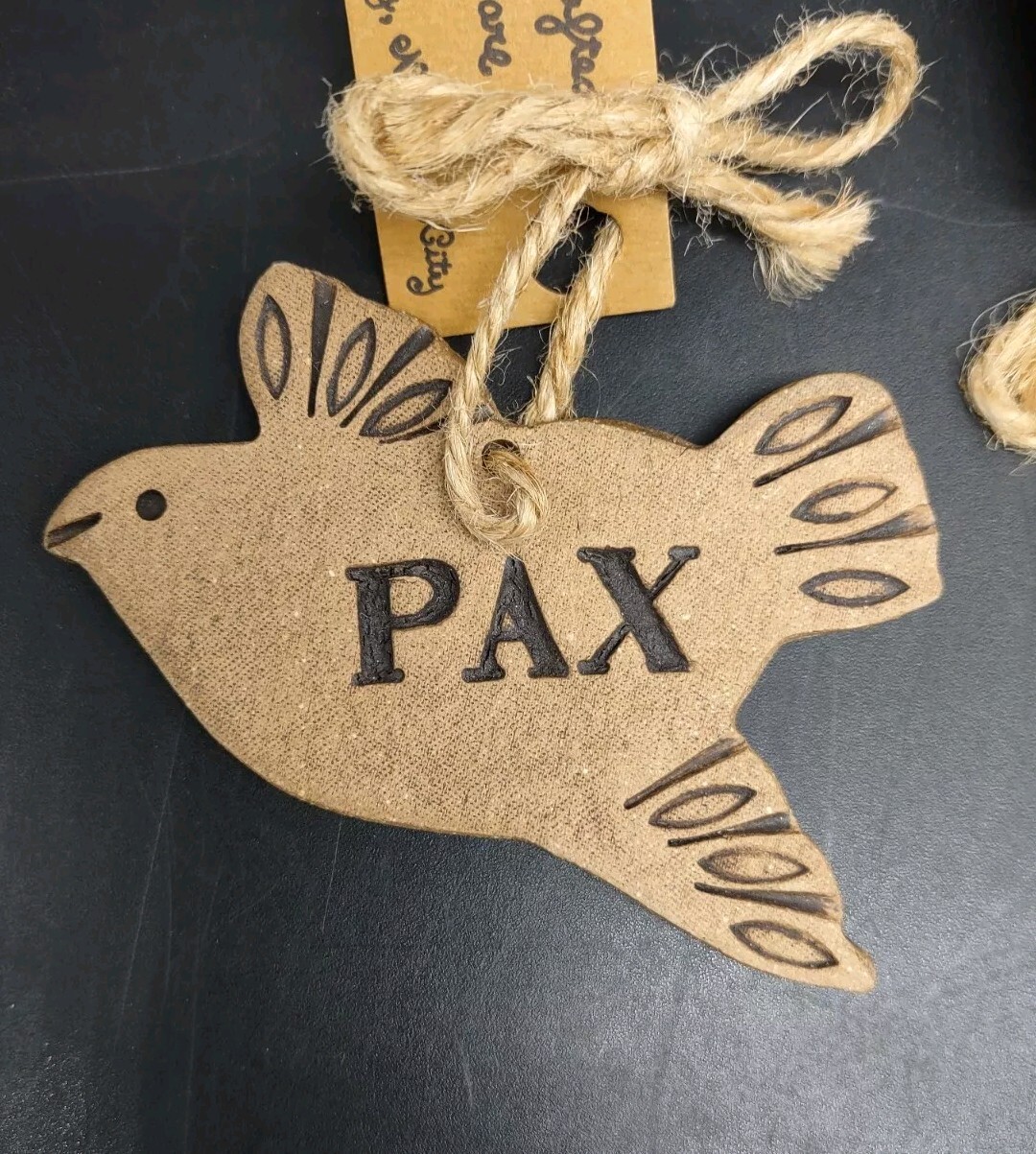 Clay Pottery Christmas Ornaments – CAROL WEISS Hand Crafted 3″ PAX & JOY Doves