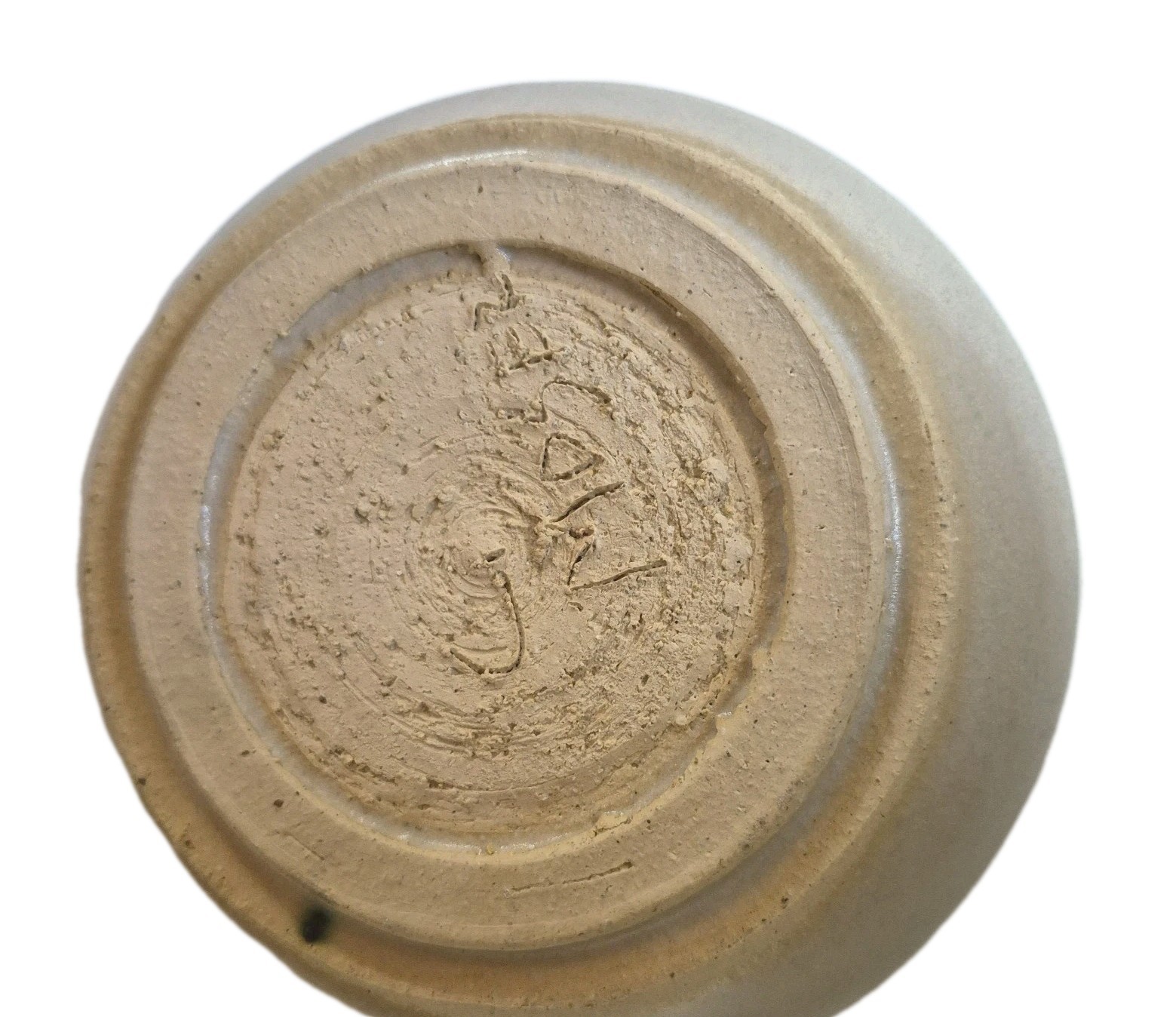 OOAK Clay Pottery Vase ~ Ivory Beige ~ 6 x 5 in. W x 4.25 in. D Signed