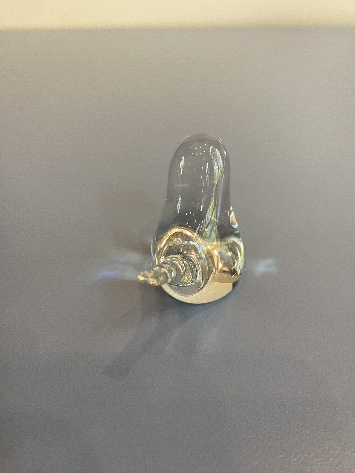 ADORABLE VTG Clear Art Glass Bird Paperweight W/Tiny Controlled Bubbles 2.25″L