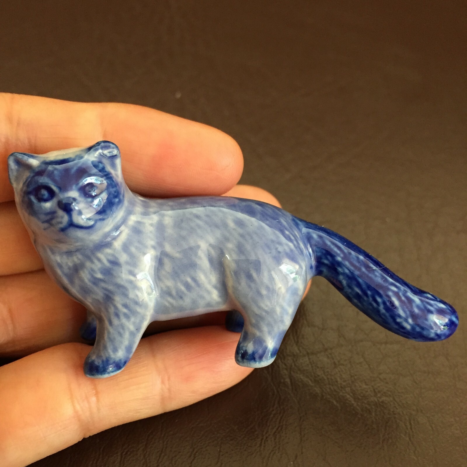persian cat delft blue ceramic porcelain 1pc miniature other variation figurine