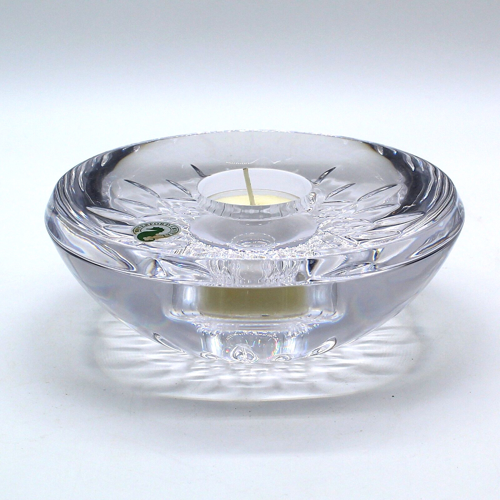 Waterford Crystal Lismore Round Candle Holder for 2 size candles 6″ Wide, 5 lb