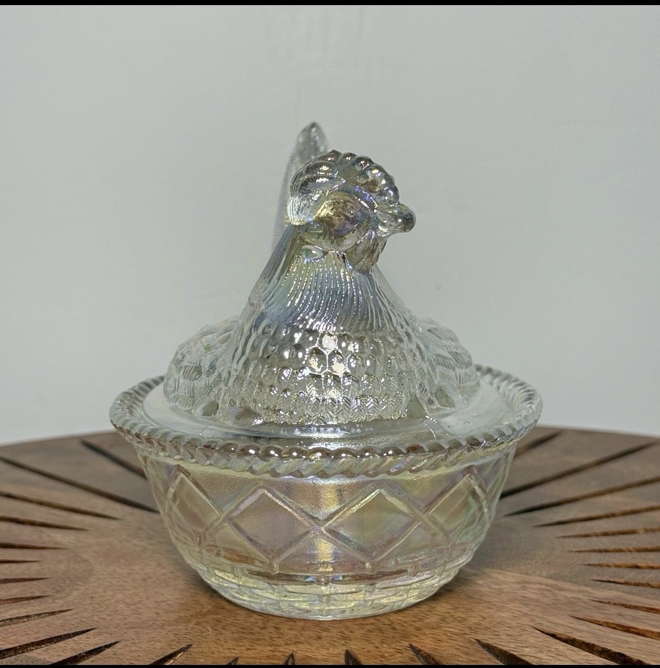Rosso Westmoreland Crystal Clear Glass Carnival Hen On Nest Carnival Glass Bowl