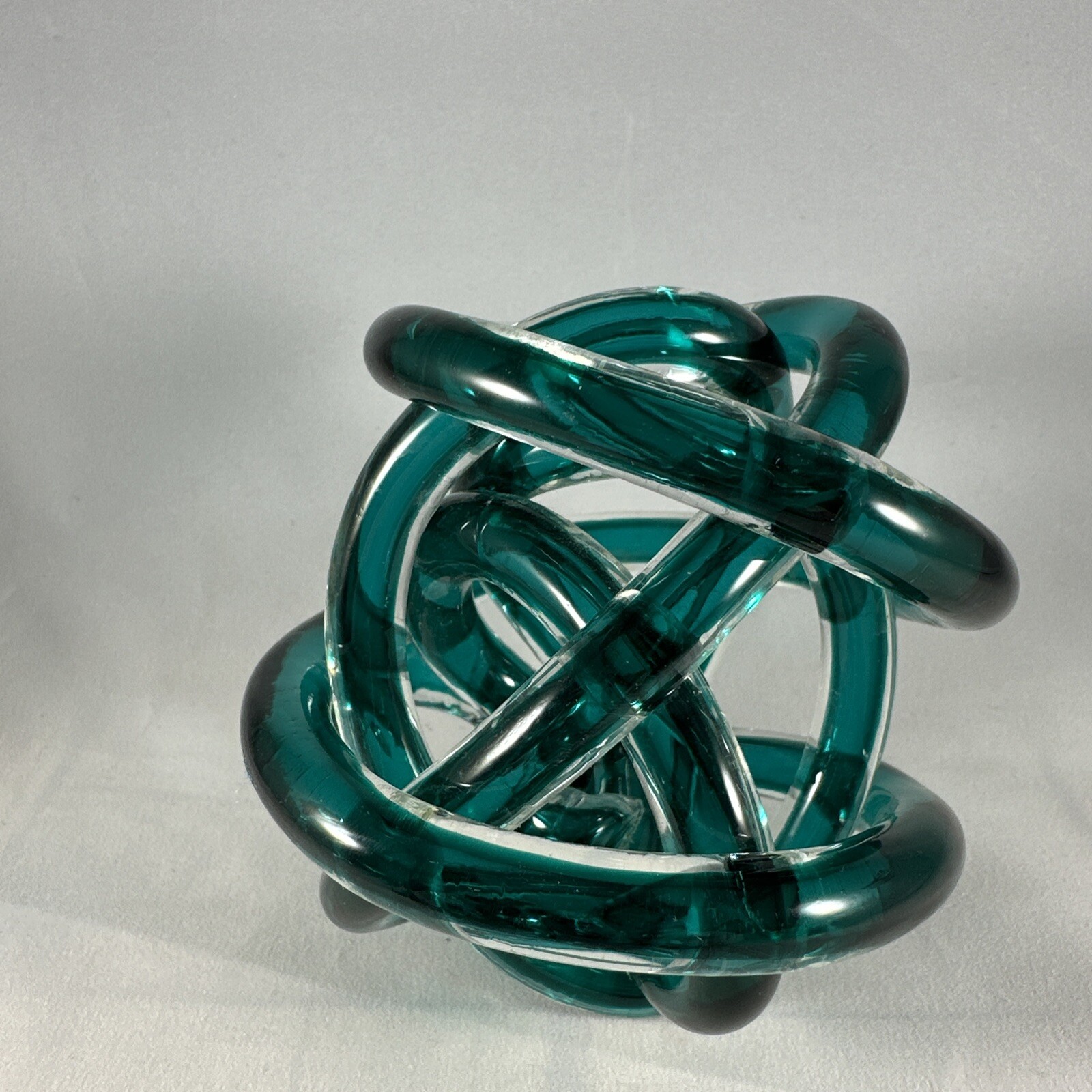 Torre & Tagus Orbit Glass Décor Ball – Abstract Teal 4 inch Diameter,