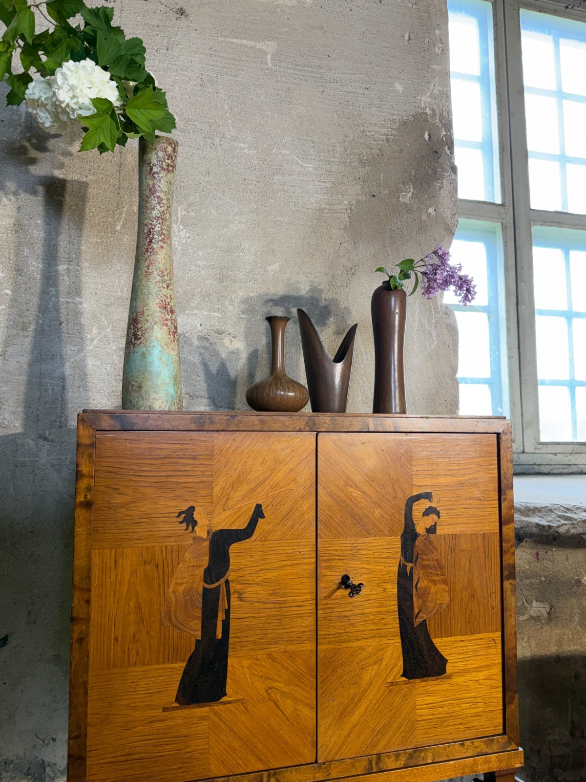 Group of 3 Brown Ceramic Vases – Rörstrand – Gunnar Nylund – Midcentury Modern
