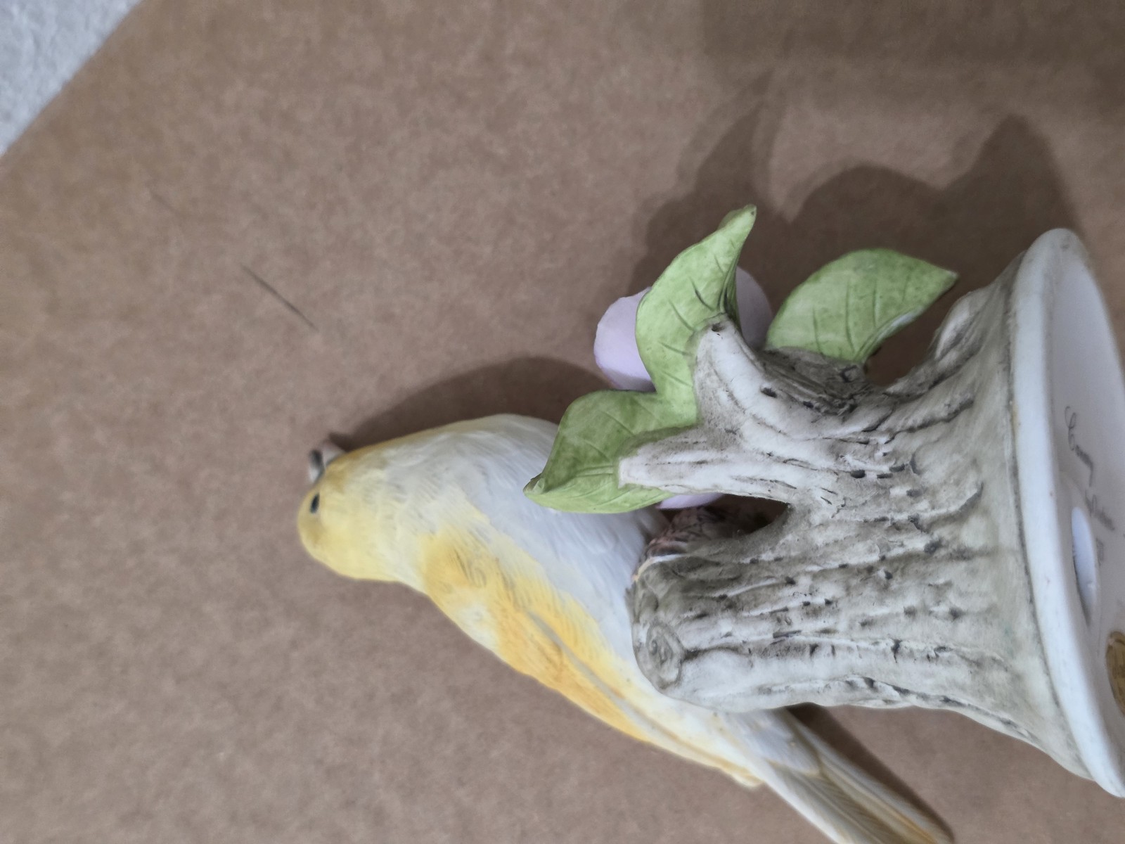 Andrea by Sadek Canary Figurine 8627 Japan Porcelain Yellow Bird with Flowers