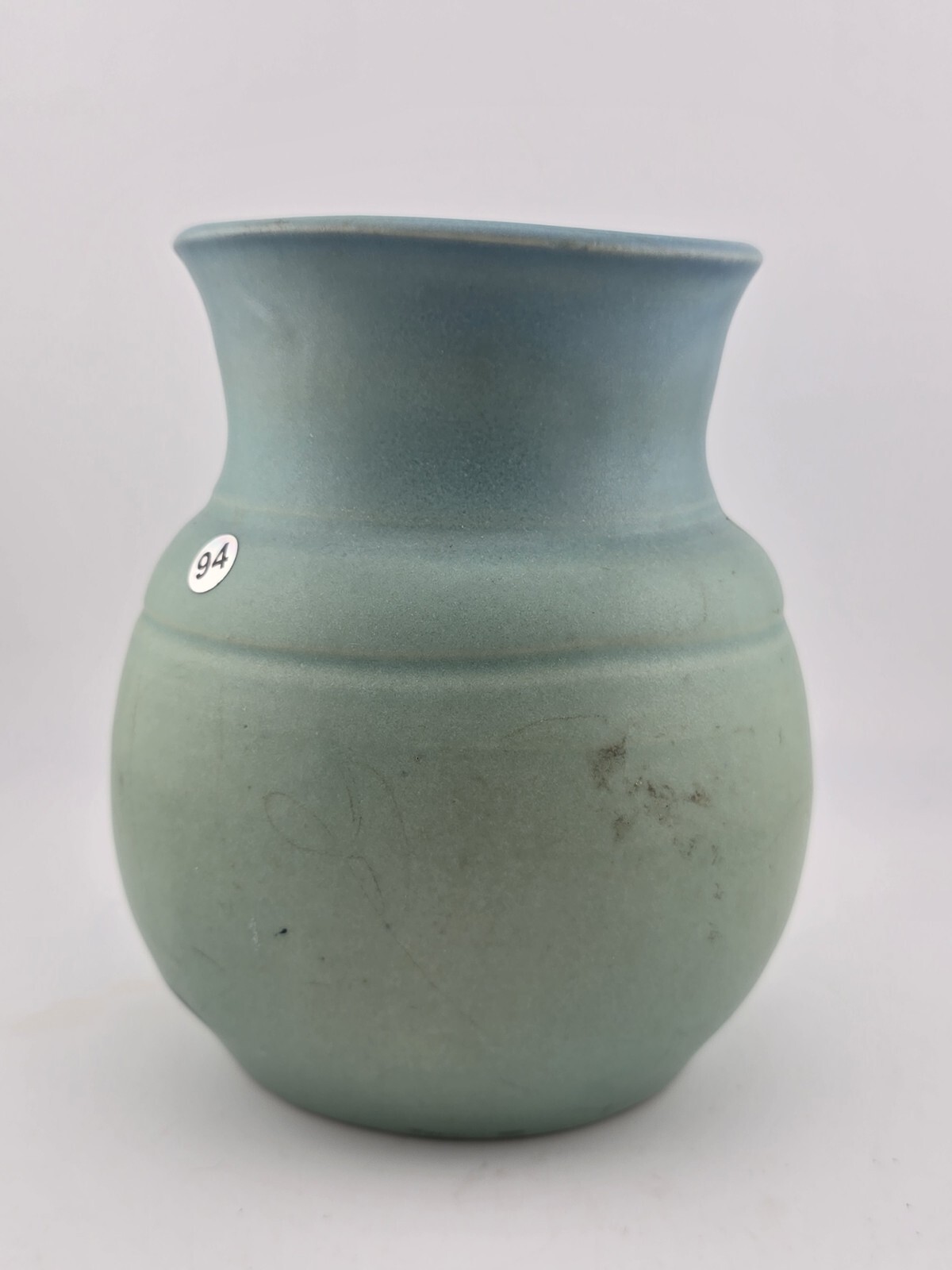 ORIGINAL VAN BRIGGLE HAND THROWN POTTERY VASE TURQUOISE/GREEN