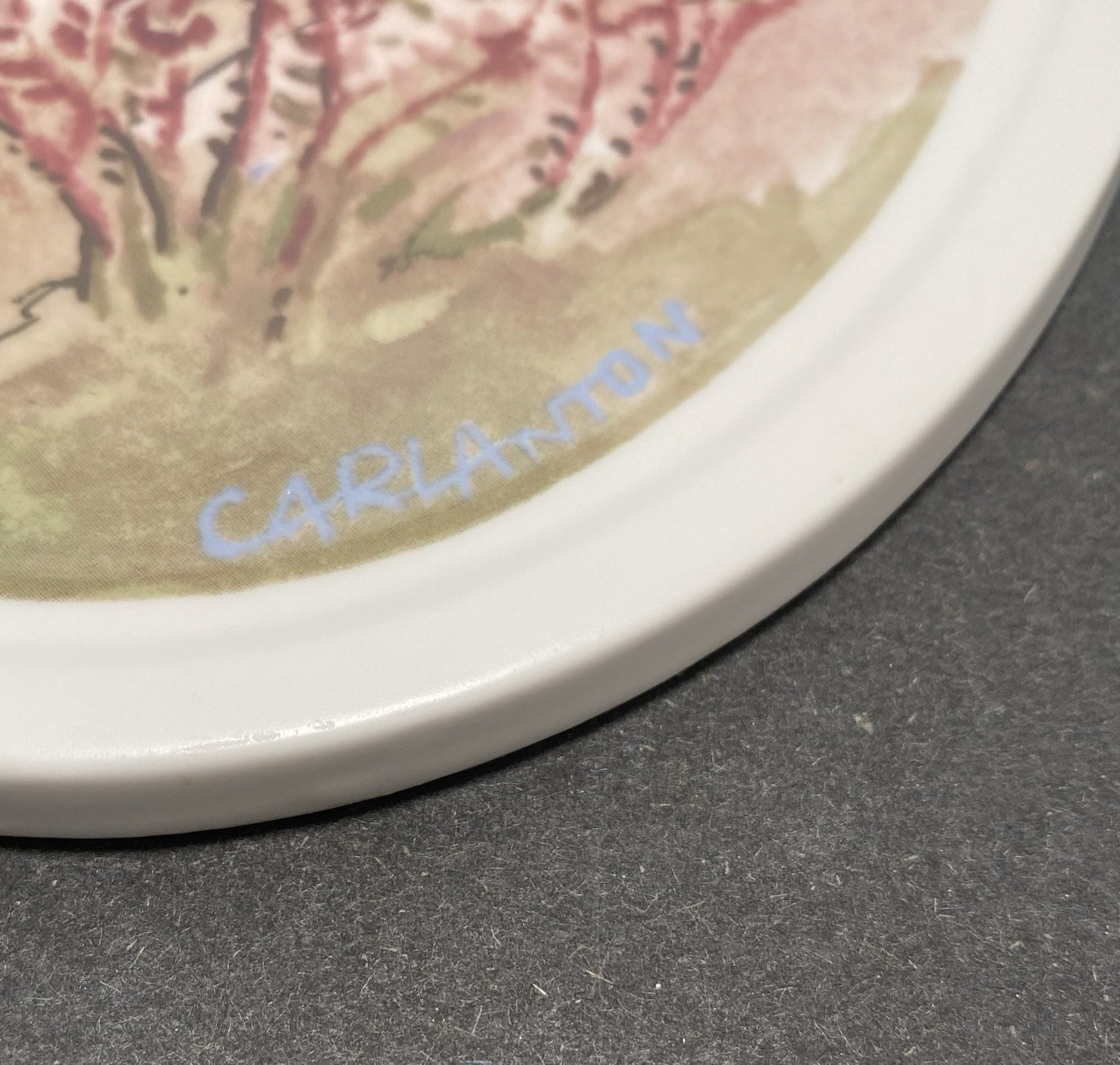 Vintage Swedish Rorstrand Carl Anton Ceramic Oval Seadside Wall Plaque Sweden