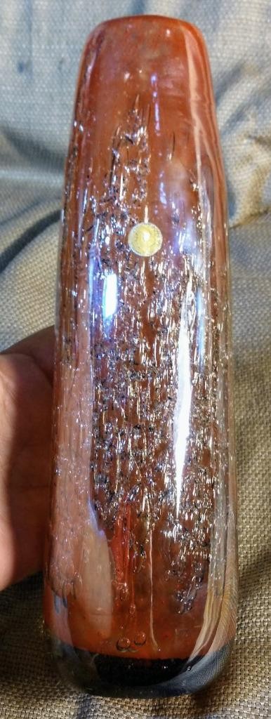 Vintage Romanian Romania MCM Mid Century Modern Art Glass Vase w/ Original Label