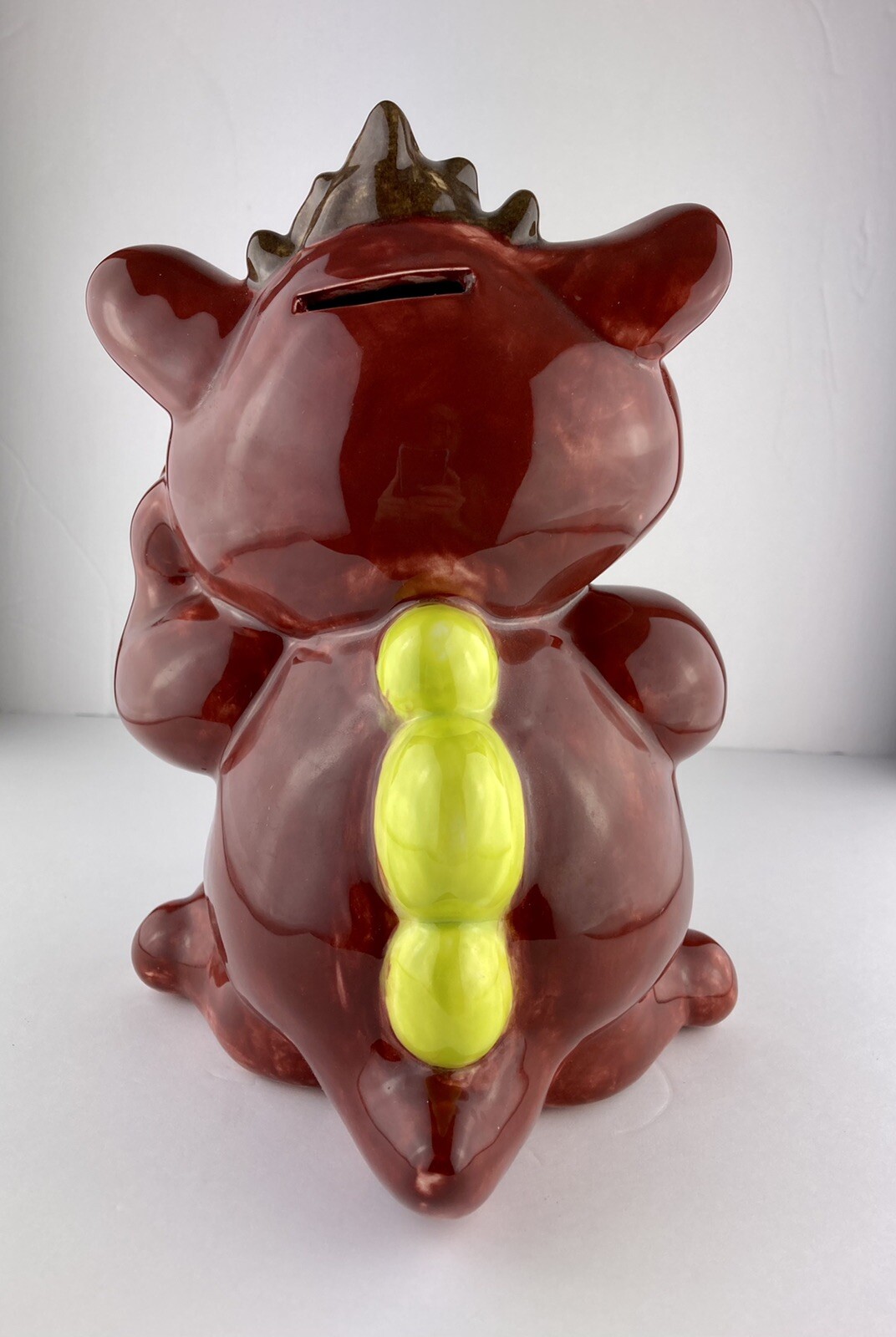 Large Studio Art Pottery Monster Goggly Eyes Piggy Coin Bank 10”