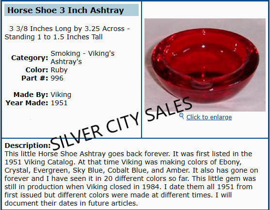 Viking Glass 1951-1984 Ruby Red 3 3/8″ Single Rest Horse Shoe Round Ashtray #996