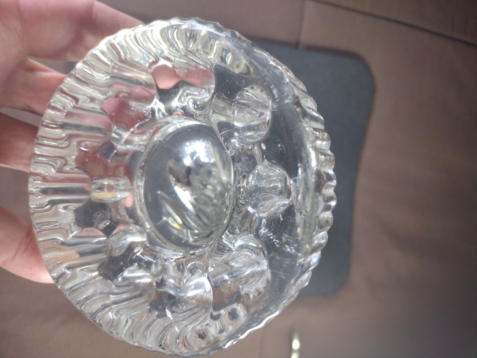 Cambridge Clear Glass DRAPED LADY Art Deco Flower Frog 8 3/4 Inches