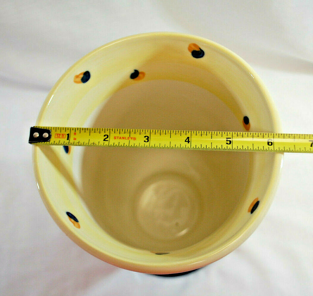 Gail Pittman Hand Painted Glory Pattern Utensil Holder Signed New T1076
