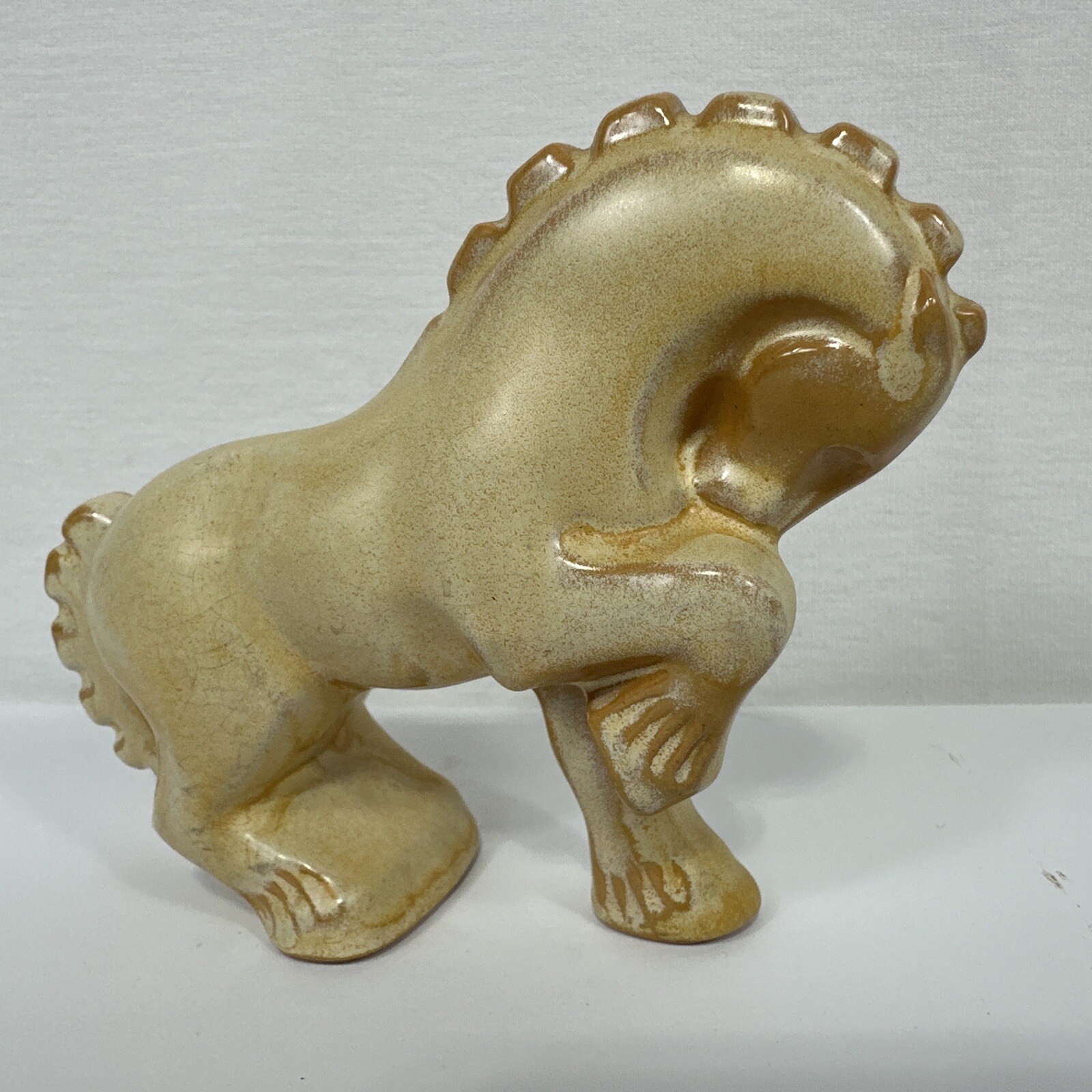 Vintage Frankoma Pottery Circus Horse in Ada Clay Color Desert Gold 4.5″x6″