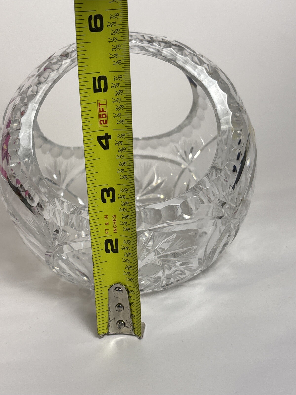 Leaded Crystal Clear Basket Made In Poland Approx. 5 3/4×5 3/4”