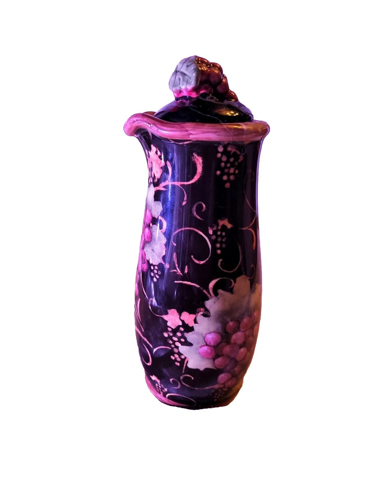 14 oz Buda Oil Bottle Cruet Grape Vines Black