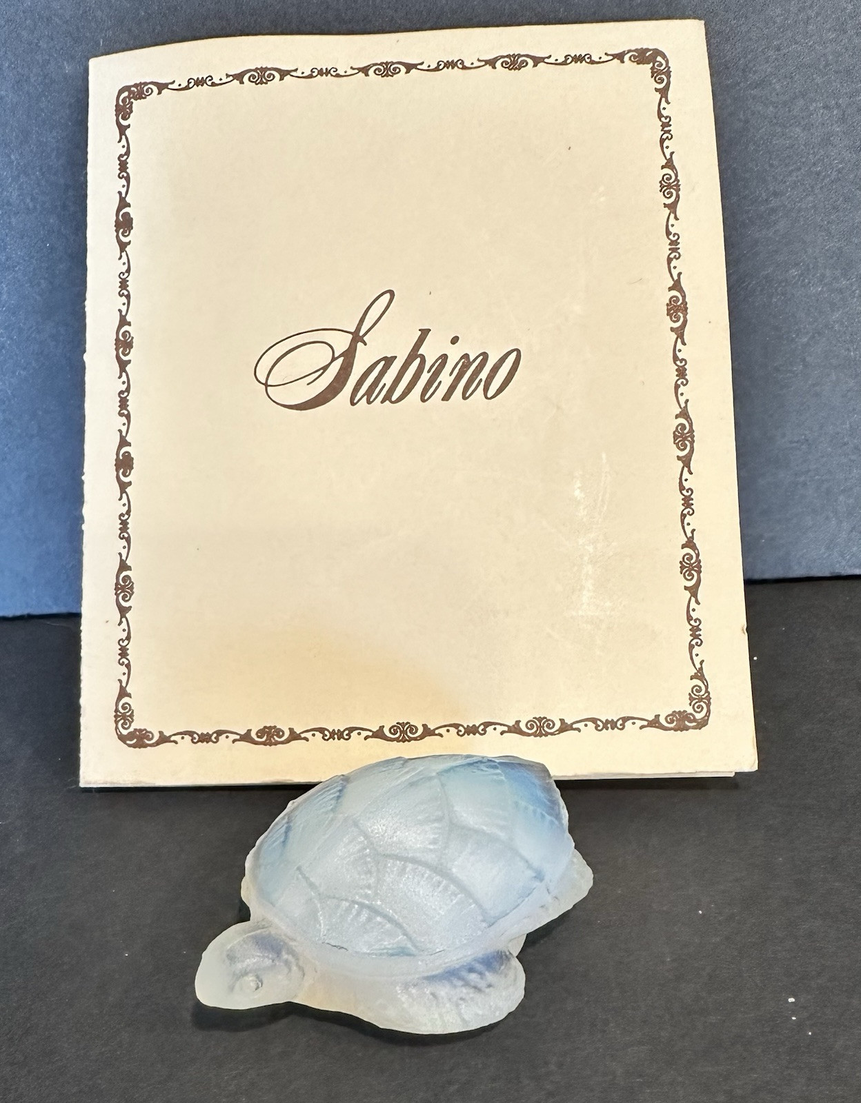 Sabino Opalescent Sea Turtle Figurine signed vintage