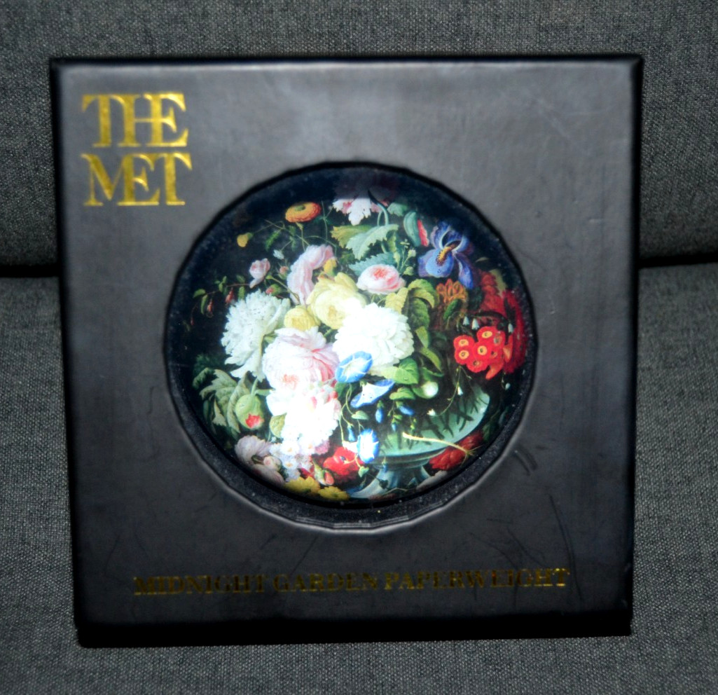 The Met Midnight Garden Paperweight STILL LIFE FLOWERS AND FRUIT Museum of Art