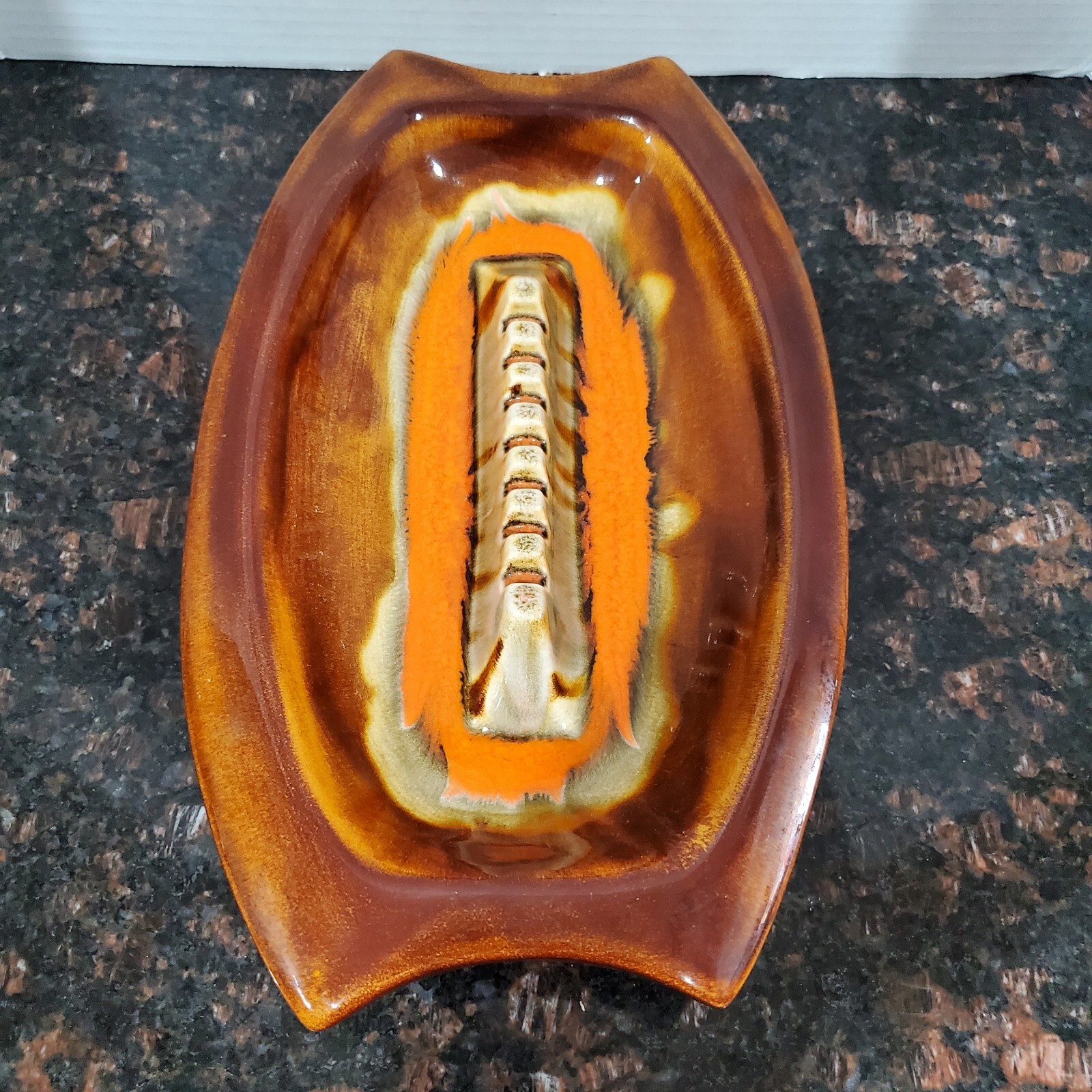 Vintage USA Calfornia Pottery WD609 1960’s Mid Century Atomic Ashtray Orange