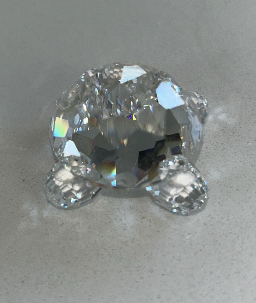 Swarovski 010037 Crystal Turtle (black eyes) Species Tortoise No Box