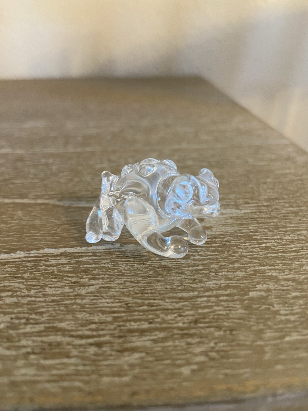 Hand Blown Glass Clear Frog 1.5 “ X 1”