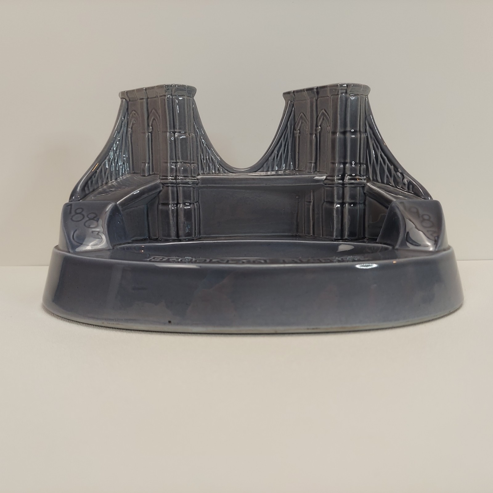 VTG Brooklyn Bridge NY Ashtray Centennial Ceramic 1983 Sculpture Trinket Dish LE