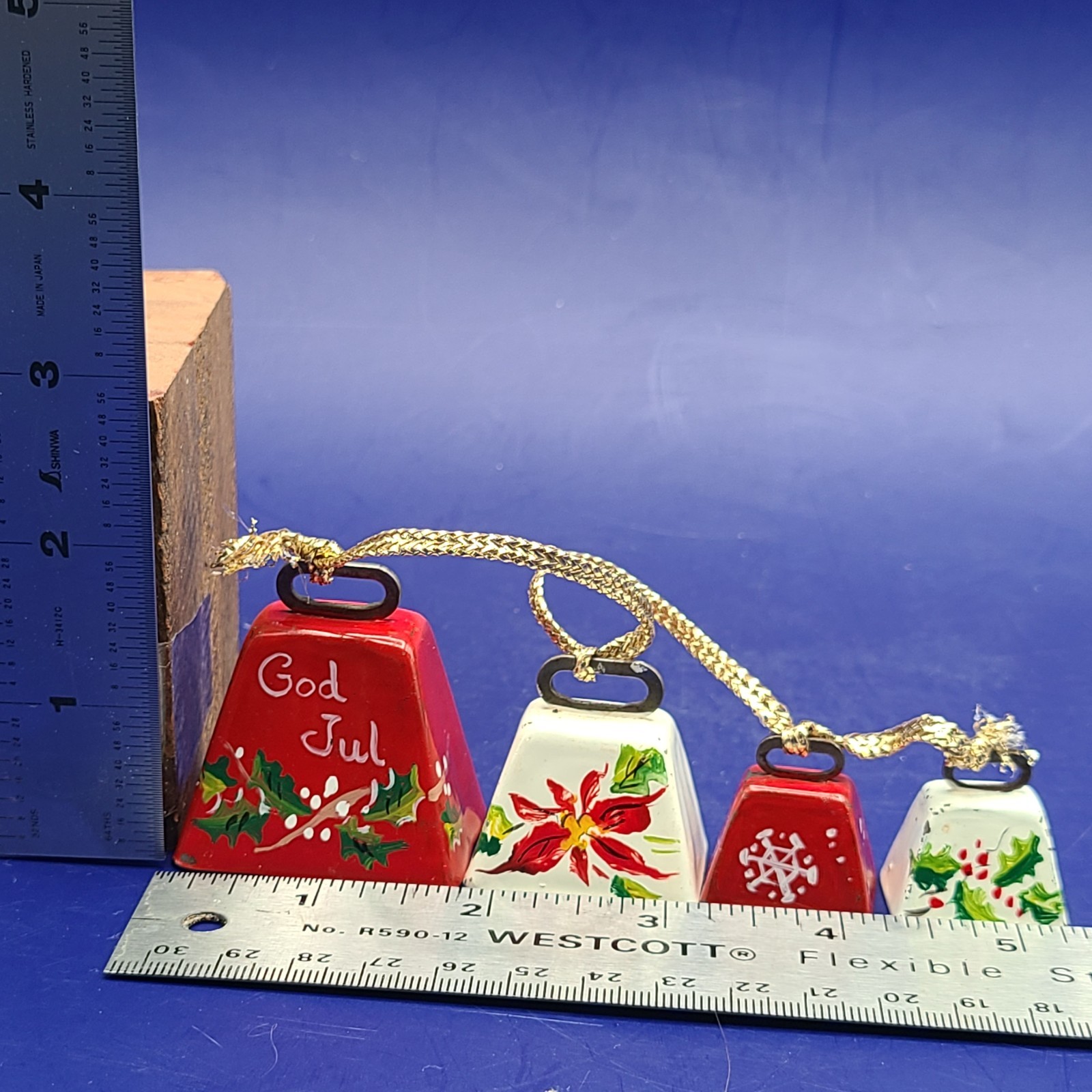 FREE SHIP Vintage Christmas Bells Jasco Critter Dog Milk Glass Cardinal Jingle