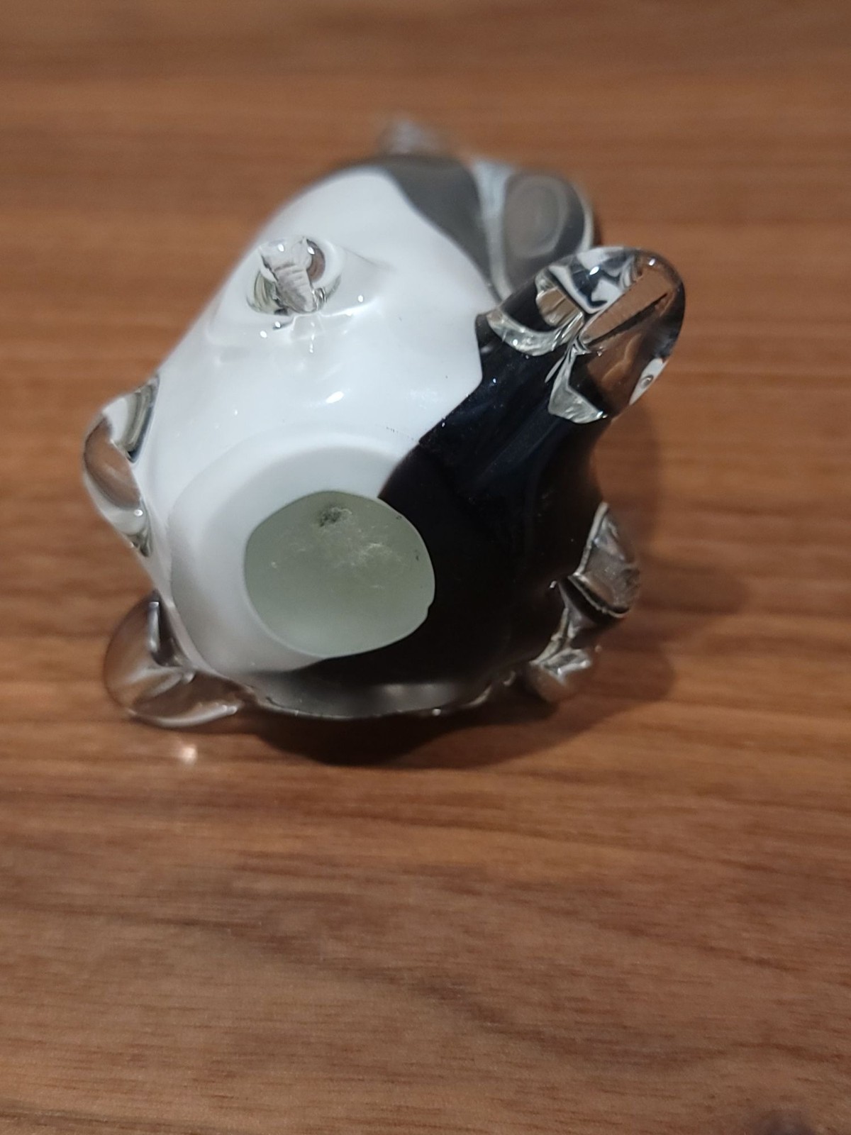 Vintage Glass Penguin Handcrafted Art Sculpture Figurine Clear/Black/White 5″