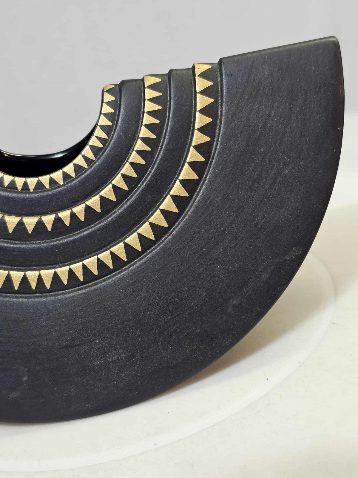Rosenthal Black Gold Vase Ambrogio Pozzi Totem Porcelain Noire Germany Half Moon