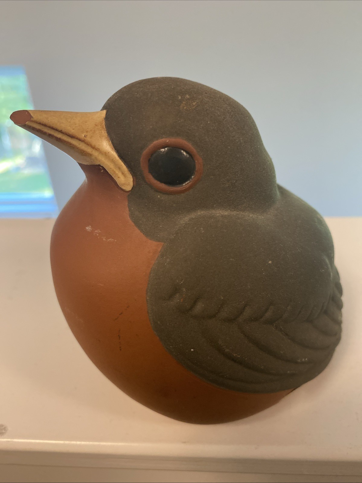 Vintage Set of 3 ROBIN NICODEMUS POTTERY STONE Ebonite BIRD Lable ADORABLE