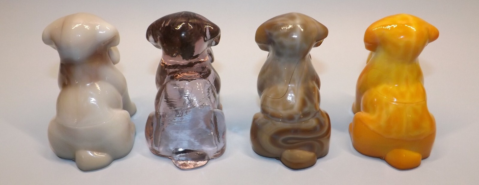 Vintage Degenhart Glass Pooche Dog, Pooch Dogs, Lot of 4, #2