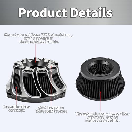 2Pc Air Cleaner Intake Filter Kit for Harley Sportster Iron – Sportster 04-24