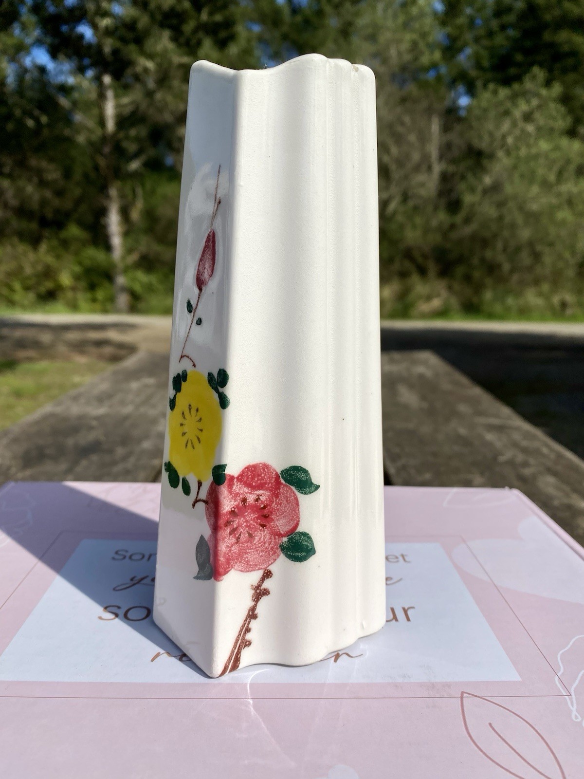 Vintage 1940s Blue Ridge Southern Pottery Bud Vase – Hand Painted Floral