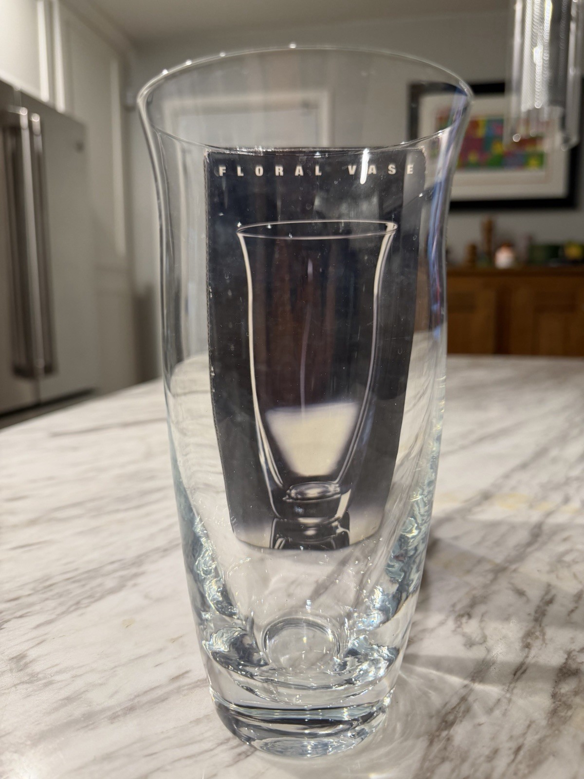 Vtg 1980s DANSK Crystal Floral Vase: 7″ Curved Fluted Glass, Czech Republic
