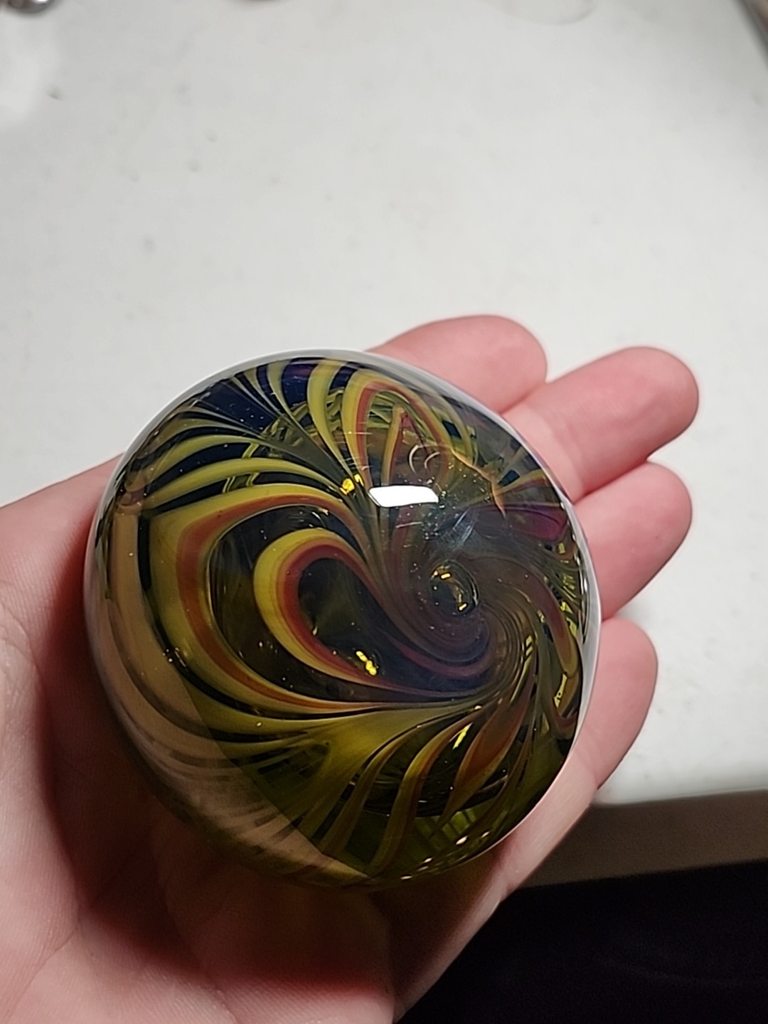 VINTAGE SIGNED ERIC BERLIN 1976 ALDER HOUSE STUDIO HAND BLOWN GLASS PAPERWEIGHT