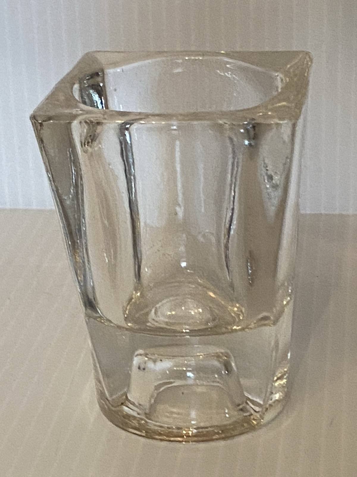 Set Of Four Reversible Clear Glass Votive Or Taper Candle Holders