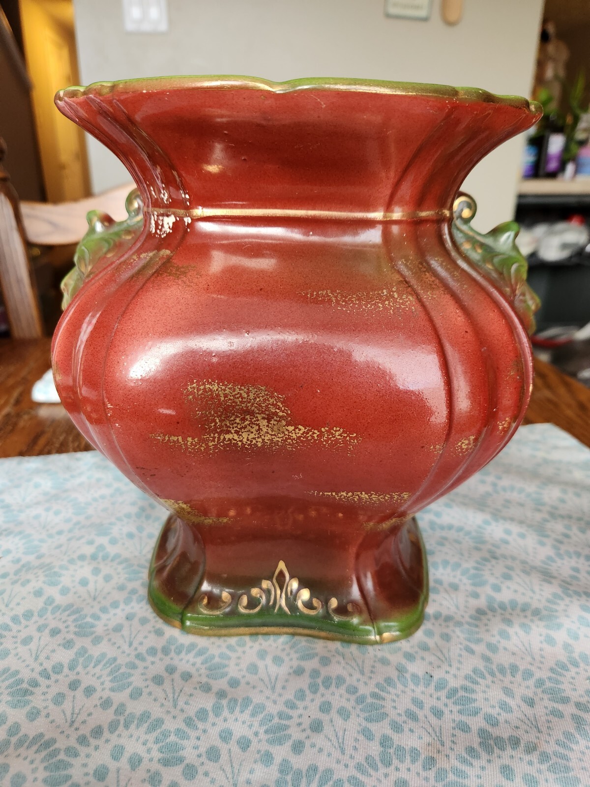 Antique Ceramic Pottery Haynes Baltimore Jardinière rust with Green Man – EUC